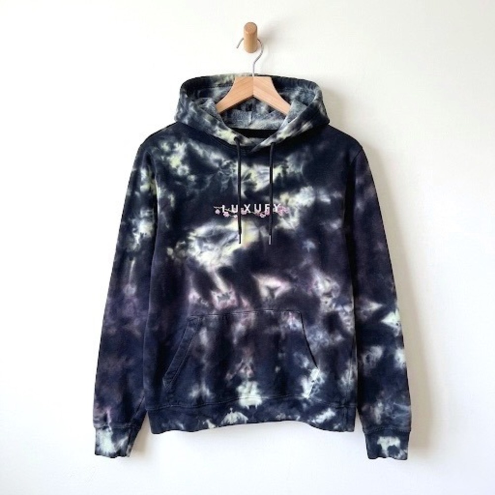 Royal Attitude Tie Dye Hoodie Cherry Blossom Wave Embroidered Small Ltd Ed